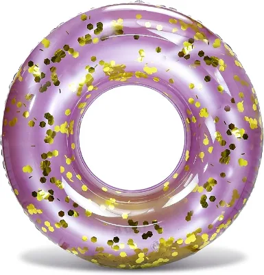 Purple Swim Ring for Adults with Glitter Hot Selling Swim Ring Tube Toys Swimming Pool for  Outdoor Beach Lake and Party