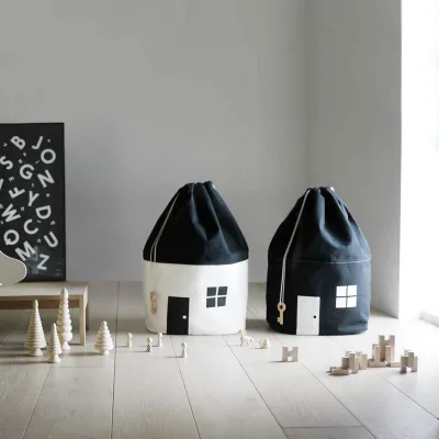 fashionable nordic style oversized cotton household laundry storage bag drawstring dirty clothes basket