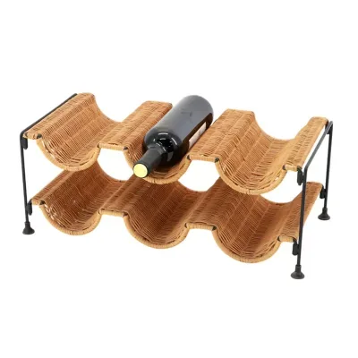 Rattan Tabletop Wine Rack Piece - an Elegant Wine Cabinet for Storing Wine Bottles and Wine
