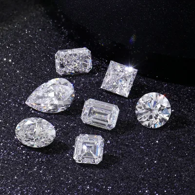 India Wholesale D/E/F/G/H/IJ Vvs to Si Fancy Cut Oval Lab Grown Diamond Stone 0.5ct 1ct 1.5ct 2ct on Gold Engagement Ring
