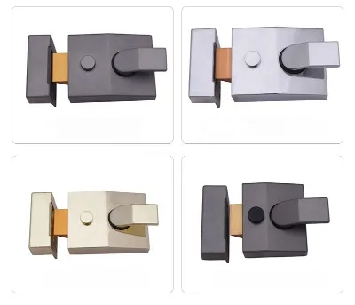 Front Door Deadlocking Night Latch Lock Accessories 60mm/40mm Backset Brass/Zinc Alloy Satin Nickel/Golden Finish 3