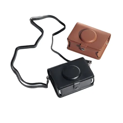 Caiul Exclusive Retro Case Litchi Leather Camera Bag for Fujifilm Instax Mini EVO Film