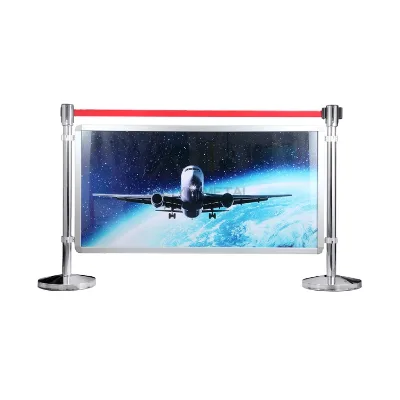 Low MOQ Customized Printing Image Barrier Banner Pole Stanchion with Grid Panel Slatwall