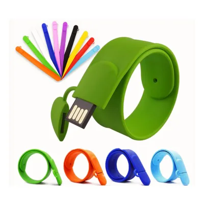Custom Wholesale Creative Gifts Business Wrist Silicone Bracelet Custom Logo Micro USB Flash Drive New
