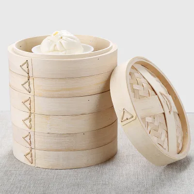Handmade Factory Classic Traditional Craft Bamboo Steamer Natural Environmentally Friendly Food Steamer Reusable Bamboo Steamer