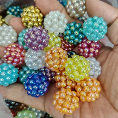 Hot Sale 20mm Acrylic Pen Beads Bulk Mixed Color Pearl Ab Resin Bayberry Ball Beads for Pen Keychain Chunky Necklace Diy Jewelry