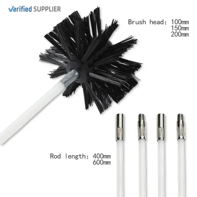 Manufacturer Bulk Supply Detachable Pipe Cleaning Brush Multiple Sizes Threaded Plastic Rod Nylon Bristle Drain Tube Cleaner