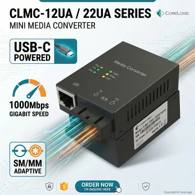 1000Mbps Gigabit Fiber Media Converter USB Micro B 5V Powered Mini Size CLMC 12UA 22UA Single Multi Mode Transceiver