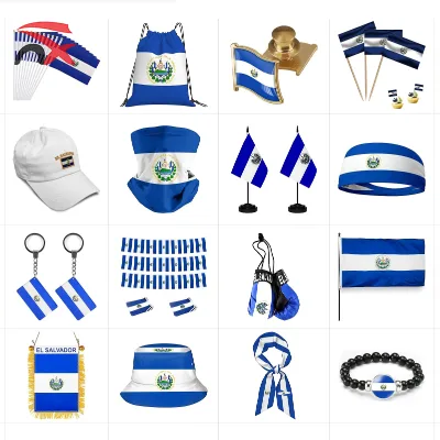 Wholesale 2026 Custom Design Patriotic El Salvador Independence Day National Flag Set for National Promotions