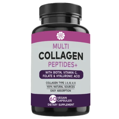 Private Label Collagen Peptide Anti-Aging Capsules Supplement Organic for Immune Support Adult Use 60 Capsules