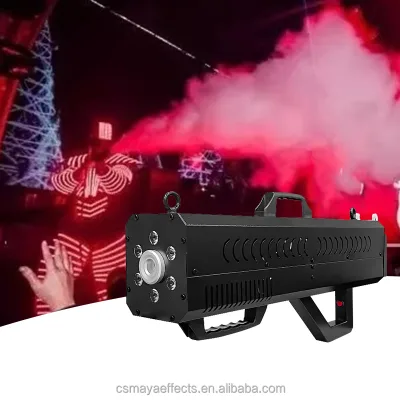 1500 Watt Portable Electric Smoke Gun (White/Black) with Dynamic Lighting 3M Spray & 20-Second Shots for Weddings/Parties