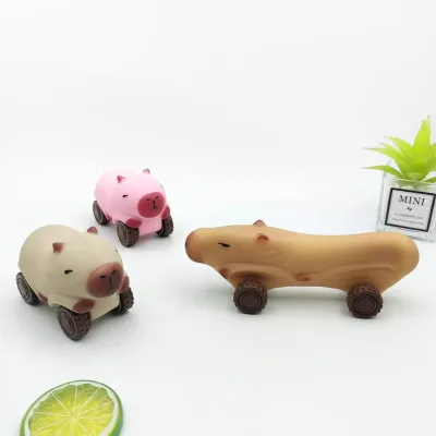 Capibarara Creative Pull-Pull Car Boys' Elongated Deformation & Music Release Knead Scooter Decompression Toy Car