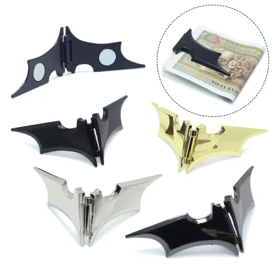 Creative Pocket Stainless Steel Bat Slim ID Card Folder Cash Money Clip Holder Magnetic Wallet Men Fancy Magnetic Money Clip