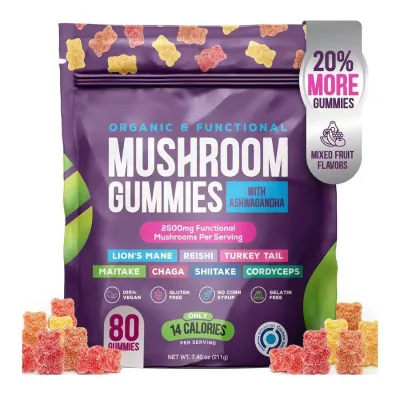 OEM Hot Sale Lion'Mane Ashwagandha Mushroom Gummies Premium Enzyme Supplements