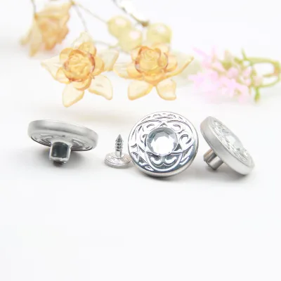 Fashionable High Quality Alloy Rhinestone Jeans Metal Buttons for Jeans