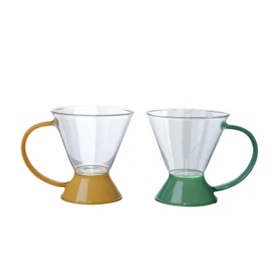 Wholesale  Borosilicate Glass Tea Cup with Handle Colorful Options Available