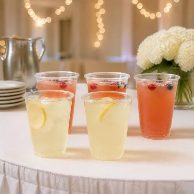 PET Crystal Clear Plastic Cups for Premium Cold Drinks Brand Cafe Use Transparent Disposable Cup Wholesale
