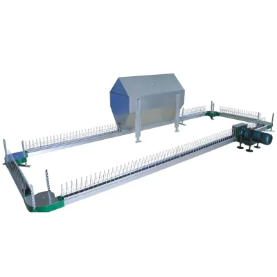 Automatic Galvanized Poultry Chain Feeding Line Low Noise Anti-Jam Chicken Chain Feeder System
