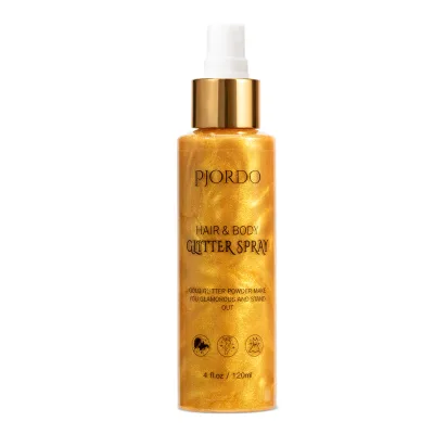 ODM/OEM Long-lasting Makeup Glitter Highlighter Setting Spray Custom Logo Gold Shimmer Spray Face Body All Over Glow Spray