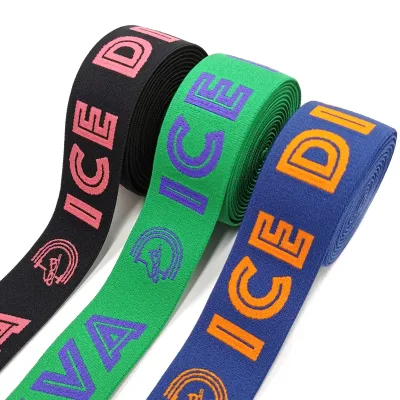 Custom Logo Elastic Band Jacquard Nylon Fitness Spandex Fabric Embroidery Tpu Webbing Strap for Underwear Wristband Free Sample