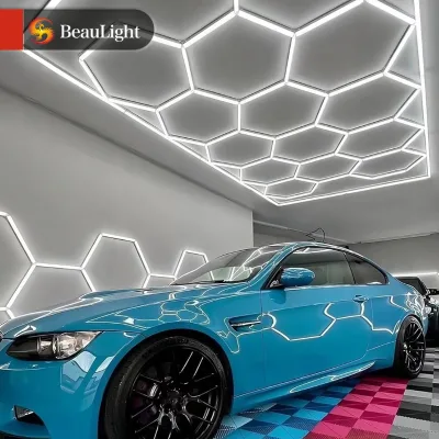 Hexagonal Led Light Hexagon Light Honeycomb Led Lights Honeycomb Ceiling Lights Working Light Aluminum Lamp for Garage Showroom