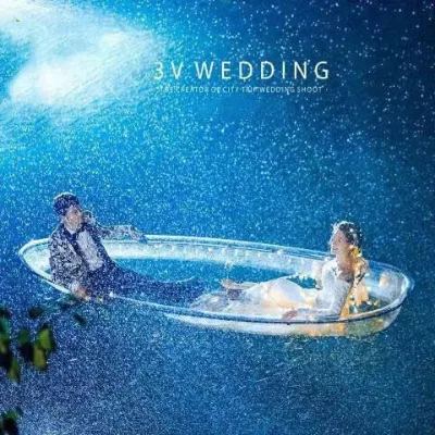 Two Person Relaxing Water Vessel Crystal Clear Polycarbonate Kayak for Beach