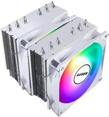 AUSEN AUSEN 6 Heat Pipe CPU Cooler, Dual Tower, 6 Copper Pipes, Air Cooling, Silent, AMD Desktop Computer CPU Fan