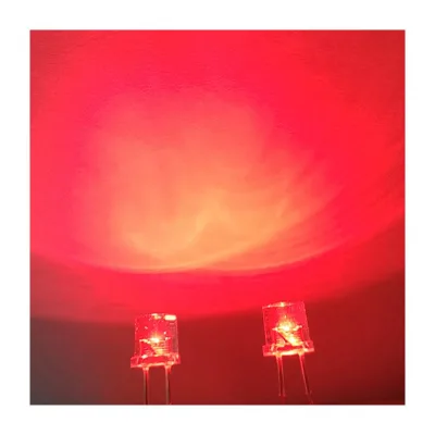 Cheap Price High Bright Good Quality 5mm 0.06w Red Led Diode Lights Flat Top Dip Led Diodes with Water clear Lens Short Legs