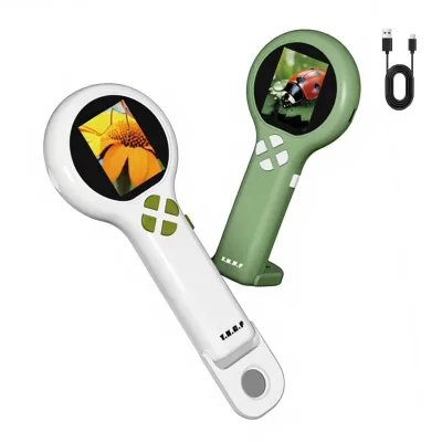 500X Handheld Digital Microscope for Kids 2.0" IPS Screen Pocket Microscope STEM Educational Science Kit Toys