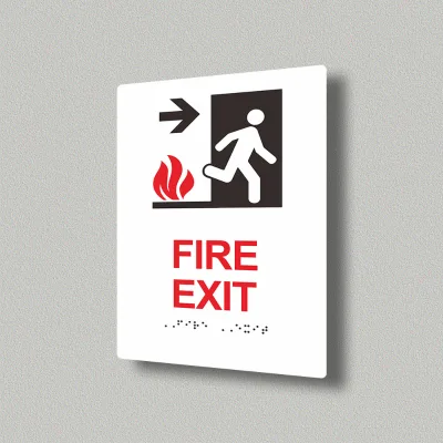 It Is Clearly Visible and Easily Accessible to Pedestrians and People with Eye Disabilities a Sign for the Fire Exit Was Found