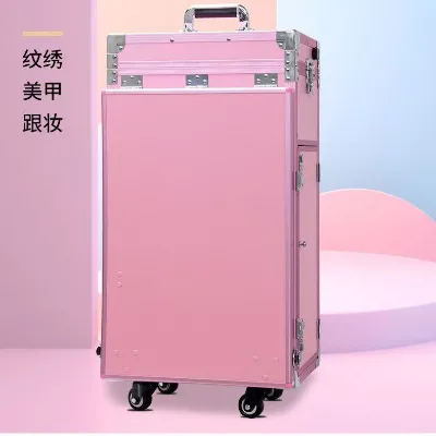 Hot-selling Modern Plastic Nail Watch Super Pretty Pink Luxury Salon Trolley Cosmetics Watch Box for Hospital & Mall Use