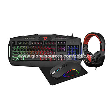 Membrane Gaming Keyboard with Mouse and Headset Game Combo