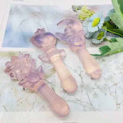 Crystals Healings Stone Crystal Wholesale Bulk Natural Stone Pink Opalite Fairy Stick Fairy Wand