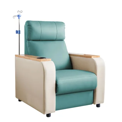 Hospital Use Adjustable Infusion Sofa Ergonomic Design High Density Sponge Medical Recliner Chair IV Pole Holder Patient Clinic