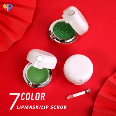 Custom Moisturizing Overnight Lip Mask Bottle Private Label Lipscrub Container with Brush Organic Exfoliating Lip Scrub and Mask