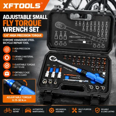 1/4 Inch Adjustable Torque Wrench Set Mini Click High Precision 2% Cr-V Steel Ratchet Tool Kit OEM for Bicycle Repair