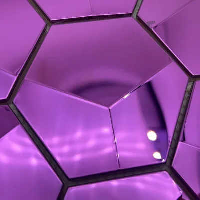Purple Mirror Bevel Hexagon Metal Mosaic 3D Diamond Surface Stainless Steel Mosaic Tile for Luxury Wall Decor
