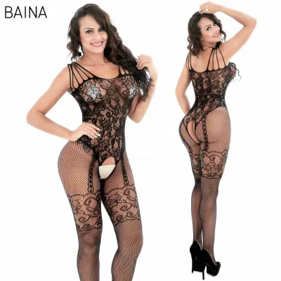 Plus Size Womens Sleepwear Fishnet Mesh Garter Sexy Lingerie Bodysuits