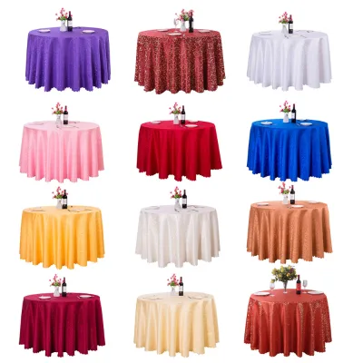 Luxury White Pink Floral Satin Tablecloth for Wedding Parties Woven Fabric ROUND Outdoor Flower Decoration Elegant Wedding