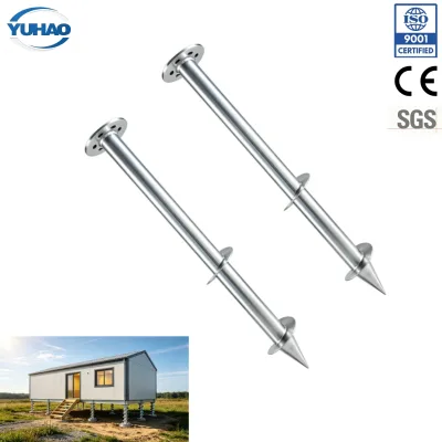 2000mm Q355B EN 1090 Hot Dipped Galvanized Helix Ground Screw for Prefab Pod House
