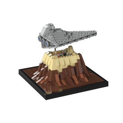 Goldmoc Star Mini Scale Toys War MOC-47569 Destroyer Over Jedha Ship the Empire Over Jedha City Building Blocks Toys