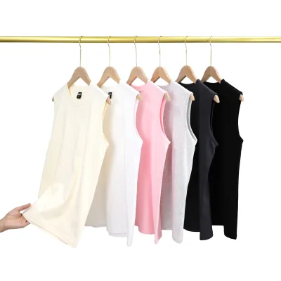 Clothing Manufacturers Custom New Summer Collection Minimalist Solid Color 100%cotton 240 Grams Sleeveless T-shirt Vest