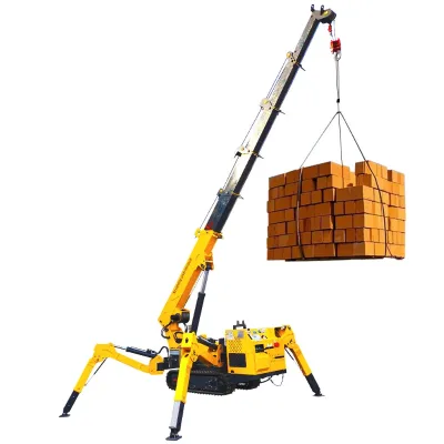 Movable 3t 5t Spider Crane Electric Diesel Mini Crawler Crane Optional Aerial Basket with Ce certification