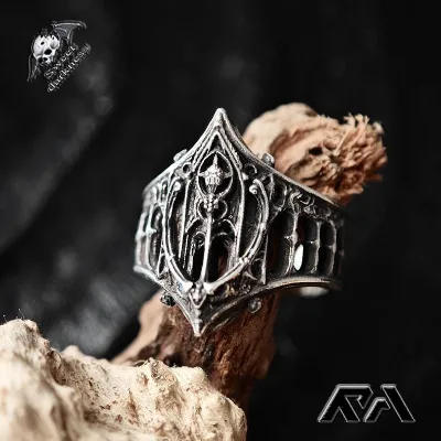 New Gothic Vintage Ring Classic Gothic Castle Design Creative Festival Gift Personalized Fashion Rings