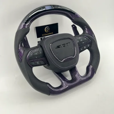 CCexcellent Brand Hot Selling LED Carbon Fiber Sports Style Gloss/Matte Finish Steering Wheel 1 Year Warranty for Dodge Durango