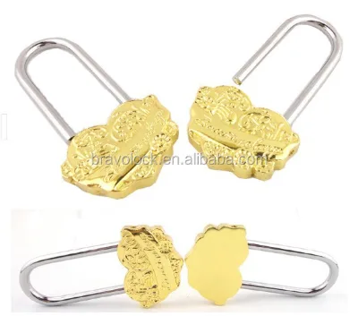 Russian Love Padlock Double Heart Zinc Alloy 50mm