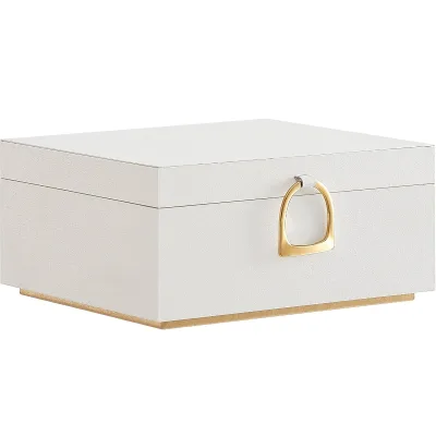 8.1 x 9.4 x 4.3 Inches 2-Layer White Handle Removable Tray Jewelry Box Storage