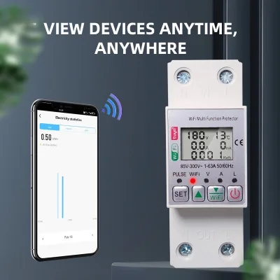 HST HST3 WiFi Intelligent Circuit Breaker with Over/Under Voltage & Leakage Protection 110-240V Rated Intelligent Metering Relay