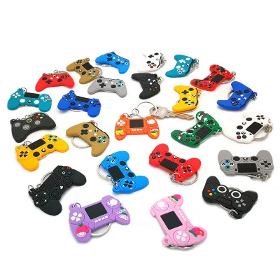 Game Controller Keychain Silicone Gamepad Charm with Detail Design for Gamer Gift Camouflage Soft PVC D Pad Joystick
