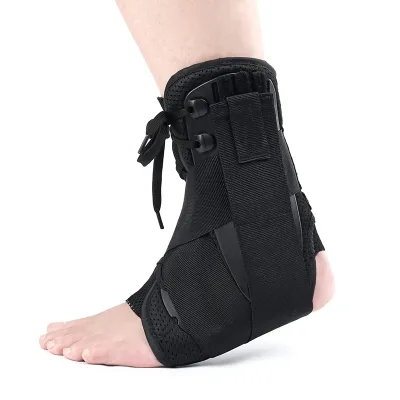 Lace-Up Ankle Support Brace Orthosis for Ankles Pain Relief Fixed Joint Support Free Adjustable for Adult